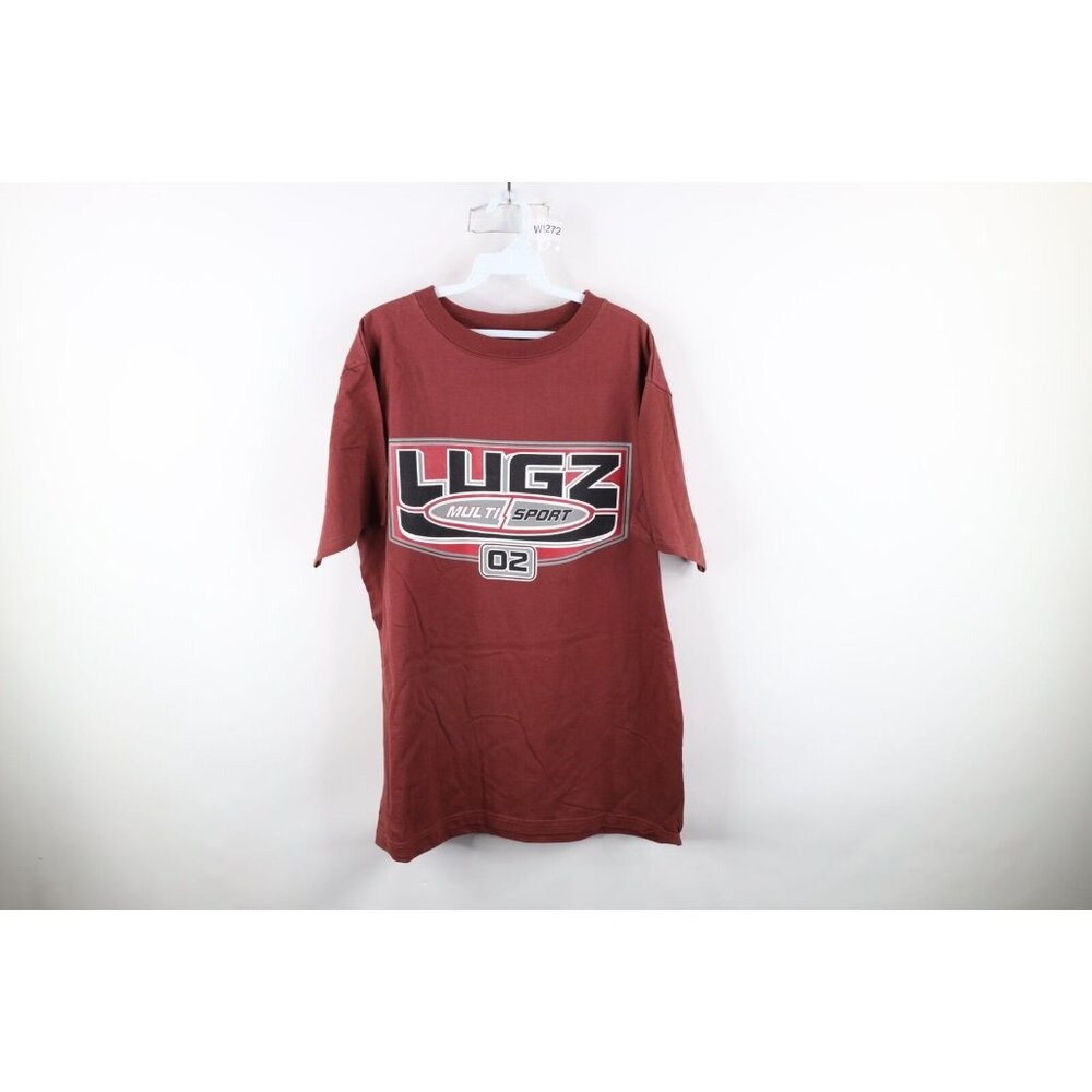 Deadstock Vtg 90s Lugz Mens Large Spell Out Big Logo Short Sleeve T-Shirt USA